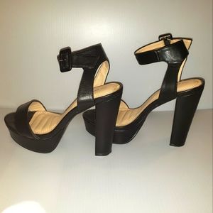 Calico KiKi Black Ankle Strap Platform Heel